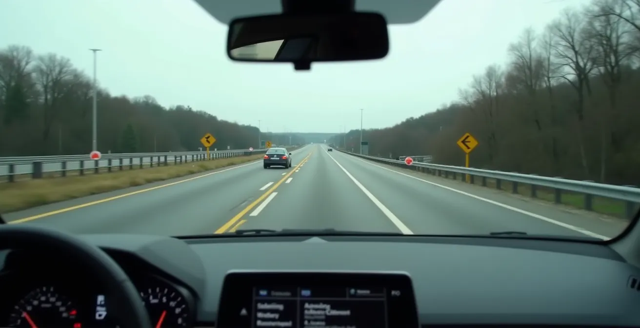 Spurhalteassistent Warnschwellen auf deutscher Autobahn